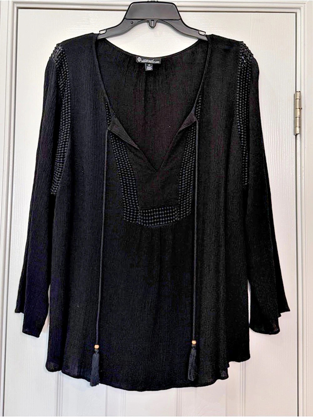 Signature Studio Black Tunic Top Size 2X Like New